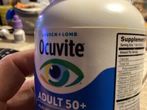 Amazon same product Ocuvite 50+ Eye Vitamin & Mineral Supplement, Multivitamin for Vision & Ocular Health with Omega-3, Zinc, Vitamins C & E, Lutein & Zeaxanthin, Zinc Supplements for Women and Men photo review