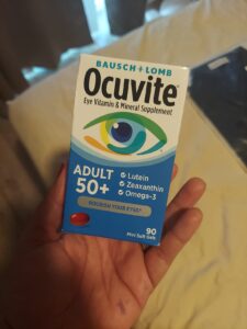 Amazon same product Ocuvite 50+ Eye Vitamin & Mineral Supplement, Multivitamin for Vision & Ocular Health with Omega-3, Zinc, Vitamins C & E, Lutein & Zeaxanthin, Zinc Supplements for Women and Men photo review