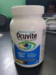 Amazon same product Ocuvite 50+ Eye Vitamin & Mineral Supplement, Multivitamin for Vision & Ocular Health with Omega-3, Zinc, Vitamins C & E, Lutein & Zeaxanthin, Zinc Supplements for Women and Men photo review