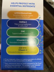 Amazon same product Ocuvite 50+ Eye Vitamin & Mineral Supplement, Multivitamin for Vision & Ocular Health with Omega-3, Zinc, Vitamins C & E, Lutein & Zeaxanthin, Zinc Supplements for Women and Men photo review