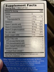 Amazon same product Ocuvite 50+ Eye Vitamin & Mineral Supplement, Multivitamin for Vision & Ocular Health with Omega-3, Zinc, Vitamins C & E, Lutein & Zeaxanthin, Zinc Supplements for Women and Men photo review