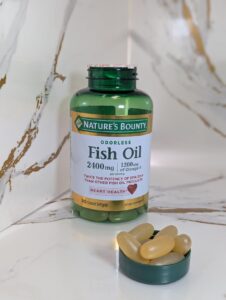 Amazon same product Nature's Bounty Odorless Fish Oil, 1200mg Omega-3 per Serving Including EPA & DHA, Supports Heart Health, Purified to Eliminate Mercury, Coated Softgels, Gluten Free, No Shellfish, 90 Ct photo review