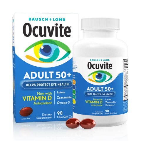Amazon same product Ocuvite 50+ Eye Vitamin & Mineral Supplement, Multivitamin for Vision & Ocular Health with Omega-3, Zinc, Vitamins C & E, Lutein & Zeaxanthin, Zinc Supplements for Women and Men