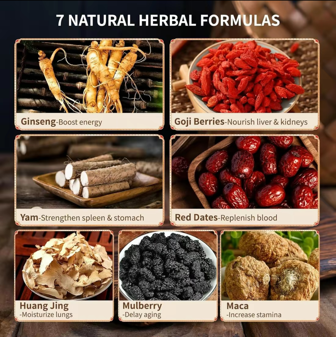 TikTok same product Ten Treasures Daily Health Tea Herbal Formula Source of Vitality Relieves Fatigue - Image 3